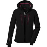 KILLTEC Damen Skijacke/Funktionsjacke mit abzippbarer Kapuze, Schneefang und Unterarmventilation KSW 41 WMN SKI JCKT, schwarz blau, 46,