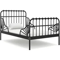 vidaXL Kinderbett Ausziehbett 80 x 130/200 cm Metall schwarz