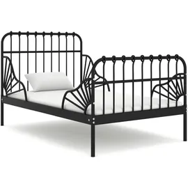 vidaXL Kinderbett Ausziehbett 80 x 130/200 cm Metall schwarz