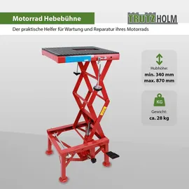 Trutzholm Hebebühne Edelstahl 34 - 87 cm rot