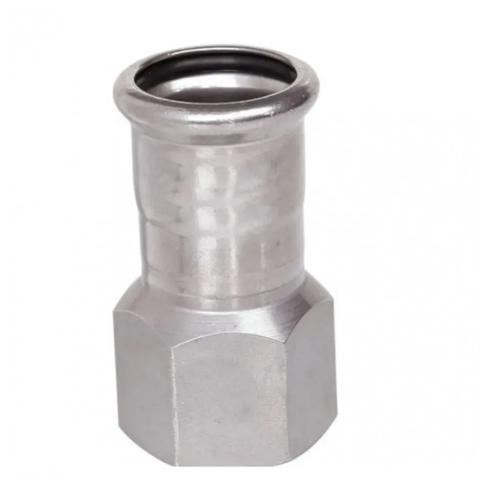 Sanpro Edelstahl Pressfitting M-Kontur Übergangsmuffe IG, Größe 22 x 1/2