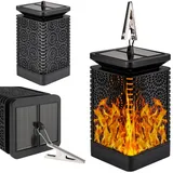 MasterLED Solar Laterne Außen Flammeneffekt LED Hängeleuchte Clip IP44 Warmweiß