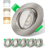 ALUSSO Einbaustrahler 6 Flach 3CCT Warmweiß/Neutralweiß/Kaltweiß