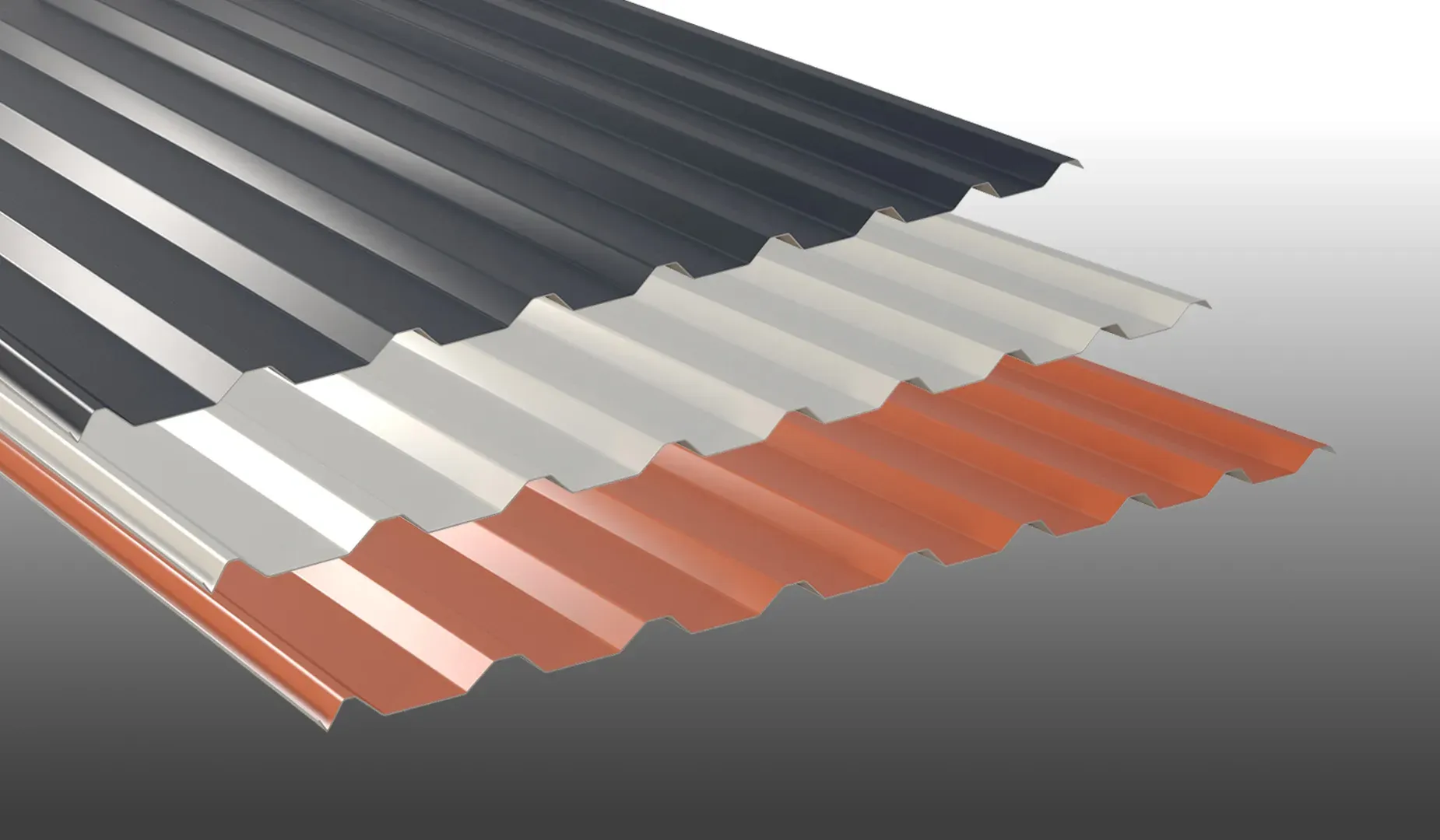 Trapezbleche 138/20, 0,63 mm, 25 my Polyester - Dachbleche aus verzinktem Stahlfeinblech - 7 Farben mit/ohne Vlies - 1135 x 1000 bis 7000 mm