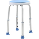 VA-Cerulean Duschhocker, Duschstuhl für Senioren höhenverstellbar 37-53 cm, Toilettensitzerhöhung Anti-Rutsch-Füße Badewannensitz 360° drehbar, Typ 1