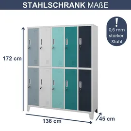 Jan Nowak BERLIN Umkleideschrank 172x136x45cm Mehrfarbig