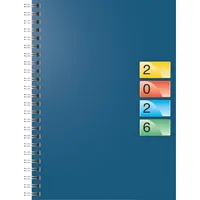 Brunnen Buchkalender DATAline A5 1 Woche/2 Seiten Karton-Einband blau