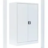Stahl-Aktenschrank Metallschrank abschließbar Werkzeugschrank 120 x 92,5 x 42,2cm Weiß 530327