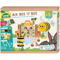 Lena 42832 Eco Bastelset Air Bee'n'Bee, Set mit Biene, Stifthalter und Insektenhotel aus Papierbögen Haushaltsgegenständen, Klebeset für Jungen Mädchen, Papierbasteln Kinder, Mittel