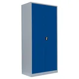 Lüllmann Stahl-Aktenschrank Metallschrank abschließbar Werkzeugschrank 195 x 92,5 x 60cm Lichtgrau/Enzianblau 530361
