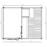 FinnTherm Gartensauna Prymula 2 Sitzbänke Wandstärke 40 mm