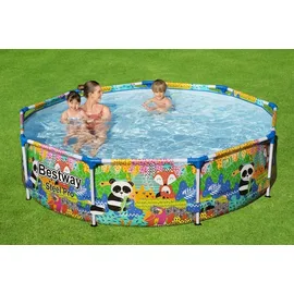 BESTWAY Steel Pro Paradise Frame Pool rund 274 x 66 cm bunt