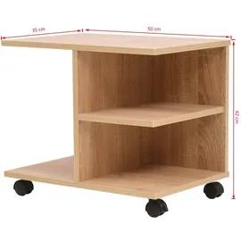 vidaXL Beistelltisch Rollregal Eichenbraun 50 x 35 x 42 cm