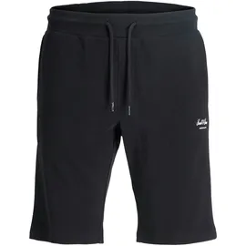 JACK & JONES "JPSTGORDON ARCHIVE SWEAT SHORTS MID SN", Herren, Gr. XS, N-Gr, schwarz, Web, Obermaterial: 80% Baumwolle, 20% Polyester, unifarben, regular fit, Hosen, mit Kordelzug