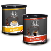 Der-Franz Instant Coffee Bundle - 1x Crema Instant-Kaffee, 1x Espresso Instant-Kaffee, 2 x 200 g