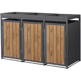 ML-Design Mülltonnenbox 196 x 80 x 124 cm braun