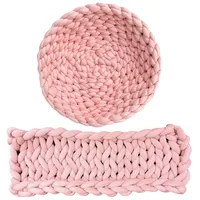 Aumüller Katzenkorb und Fensterbankliege Grobstrick - Schlafplatz für Katzen, Rosé