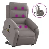 vidaXL Massagesessel mit Aufstehhilfe Taupe Stoff