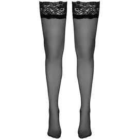 Cottelli LEGWEAR Halterlose Strümpfe mit breitem Spitzenabschluss