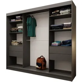 beautysofa Schwebetürenschrank VOX II 240 x 216 x 61 cm Grau