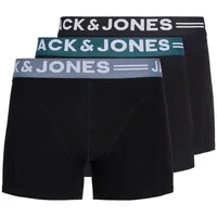 JACK & JONES Sense Boxershorts hellblau / dunkelgrün / schwarz / weiß XL 3er Pack