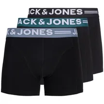 JACK & JONES Sense Boxershorts hellblau / dunkelgrün / schwarz / weiß XL 3er Pack