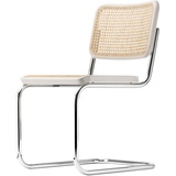 Thonet - S 32 V Stuhl, Chrom / Buche weiß lasiert (TP 200) / Rohrgeflecht mit Stützgewebe