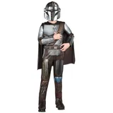 Metamorph Kostüm The Mandalorian – Kopfgeldjäger Kostüm für Kinder, Der berühmte Kopfgeldjäger aus der gleichnamigen Star Wars-Serie grau 116-122