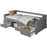 Home Deluxe Kinderbett Cosmos 90 x 200 cm Holz grau