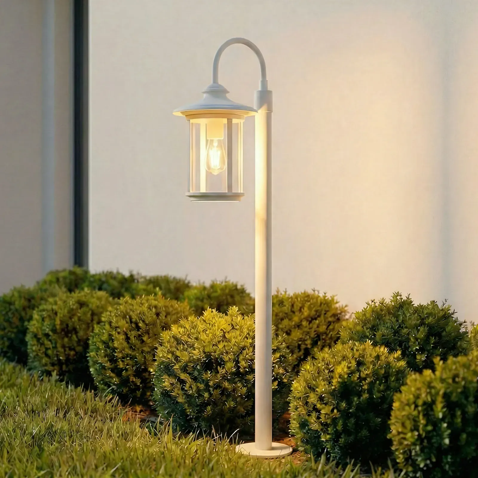 Außenleuchte Lindby, Zayn, dimmbar, Weiß, für Terrasse, Aluminium, Antik - 19.2 - 109