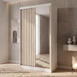 beautysofa Schwebetürenschrank Donatello 120 x 204,5 x 60 cm Weiß/Eiche