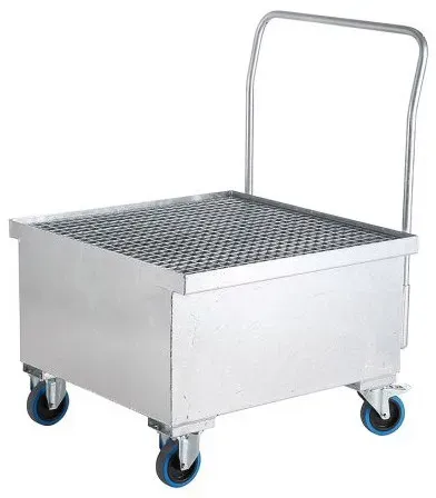 Hardwex Auffangwanne mit Gitterrost, fahrbar, feuerverzinkt, für 1 x 200-l-Fass, 216 l
