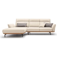 hülsta sofa Ecksofa hs.460, Sockel in Eiche, Alugussfüße in umbragrau, Breite 298 cm weiß