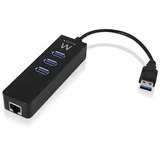 ewent EW1140 laptop-dockingstation + USB Hub, Schwarz