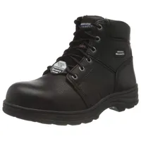 SKECHERS Workshire Kampfstiefel, Black Embossed Leather, 47.5
