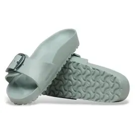 Birkenstock für Damen. 1031422 Sandalen Madrid Big Buckle EVA (Schmale Passform) türkis (36), Kunststoff, Wohnung, Schnalle, Lässig, Grün