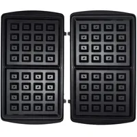 Syntrox Plattenset für SM-1300W, Multimaker SM-1300W Zubehör, Plattengröße 23,5 x 13,2 cm, Schwarz, Küchenutensilien, Kontaktgrill Erweiterung (Belgische Waffeln Maker)