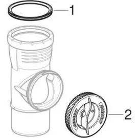 Geberit GE Silent-Pro Reinigungsstück d75 90Gr mit runder Serviceöffnung