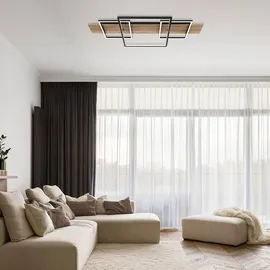 GLOBO Deckenleuchte 1x LED 32W Holzoptik schwarz