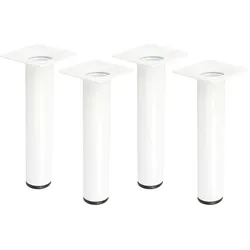 MS Beschläge 150mm Möbelfüße 4er Set runde Möbelbeine Tischfüße M10 Gewindegang