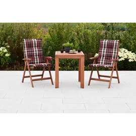 Merxx Borkum Set 3-tlg. braun/weinrot kariert