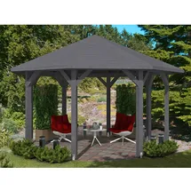 SKANHOLZ Skan Holz Pavillon Nice 2 Leimholz lasiert in Schiefergrau