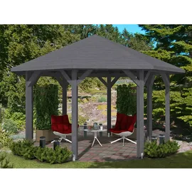 SKANHOLZ Skan Holz Pavillon Nice 2 Leimholz lasiert in Schiefergrau