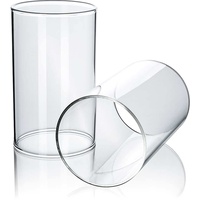 Tuuters 2er Set Windlichtgläser für Drinnen und Draußen aus Borosilikat-Glas. Ideal zum Verzieren (200 x Ø 90mm, Ohne Boden)