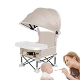 Tragbarer Babysitz Kinderstuhl, Baby Campingstuhl Mit Sonnenschutz, Klappbare Sitzerhöhung Kinder, Mit Riemen Für Den Innen- Und Außenbereich| Ideal Für Camping strands Rasen (Sitzerhöhung)