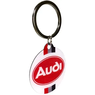 Nostalgic Art Nostalgic-Art Retro Schlüsselanhänger, Ø 4 cm, Audi – Logo – Geschenk-Idee für Audi-Zubehör Fans, Original Lizenzprodukt (OLP), aus Metall, Vintage Design