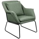 Svita Loungesessel Josie gepolstert 70 x 80 x 80 cm Grün mit Kissen