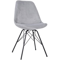 Carryhome Stuhl, Hellgrau, Kunststoff, Textil, Rundrohr, 55.5x86x48 cm, Esszimmer, Stühle, Esszimmerstühle, Schalenstühle