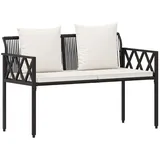 vidaXL 2-Seater 116 x 56 x 75 cm Schwarz