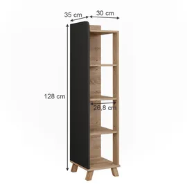 Vicco Midischrank Karen 30 x 35 x 128 cm Braun